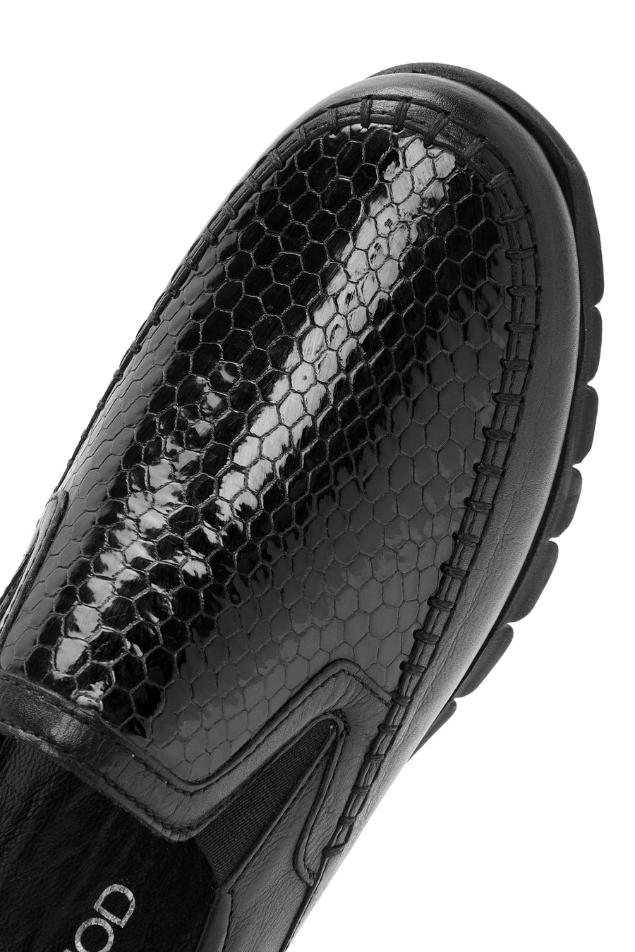 Women's Black Leather Comfort Shoes