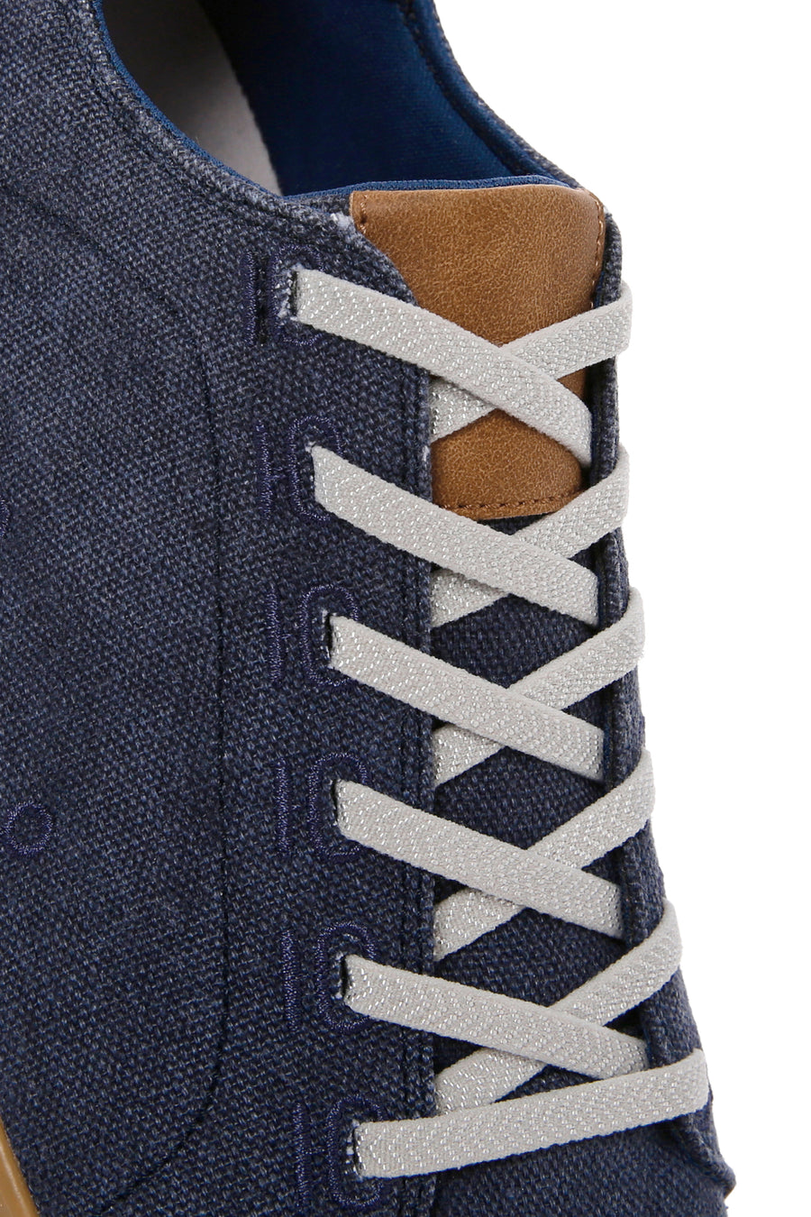 Erkek Lacivert Bağcıklı Kalın Tabanlı Kumaş Sneaker