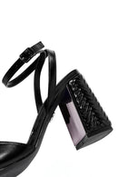 Women's Black Ankle Buckle High Thick Heel Sandals | Derimod
