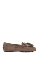Women's Mink Tassel Suede Leather Loafer | Derimod