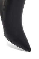 Woman Black Zip Closure Stiletto Heel Leather Boots | Derimod