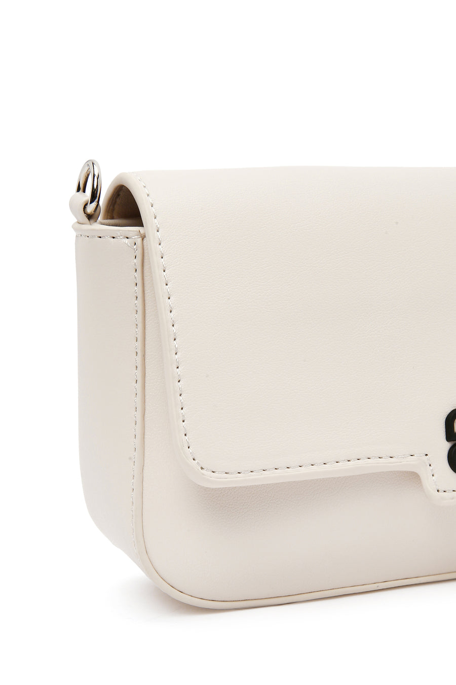 Women's White Long Chain Strap Mini Handbag