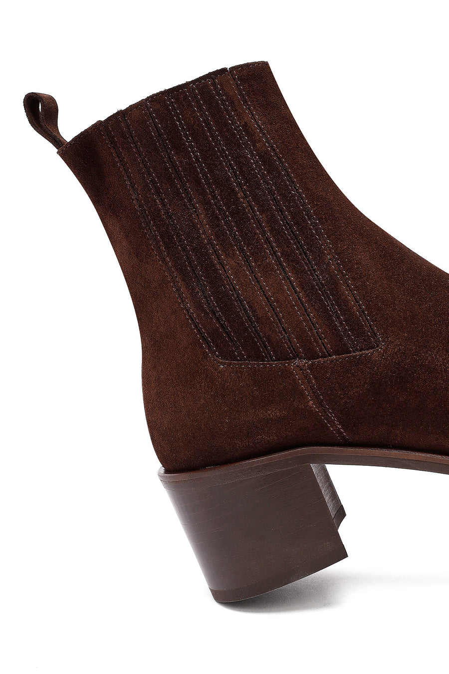 Woman Brown Chunky-Heeled Suede Chelsea Boots