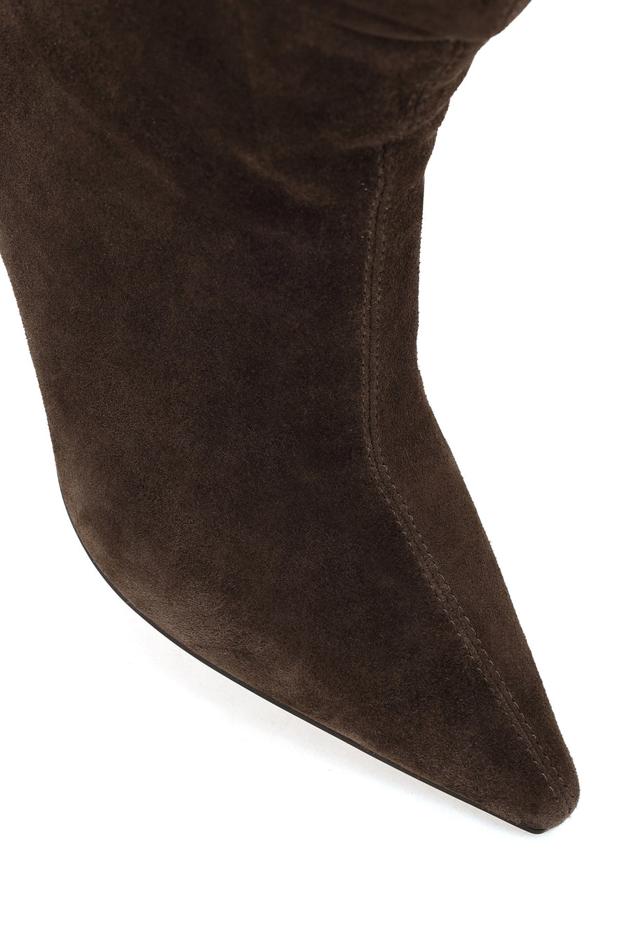 Woman Brown Heeled Suede Boots