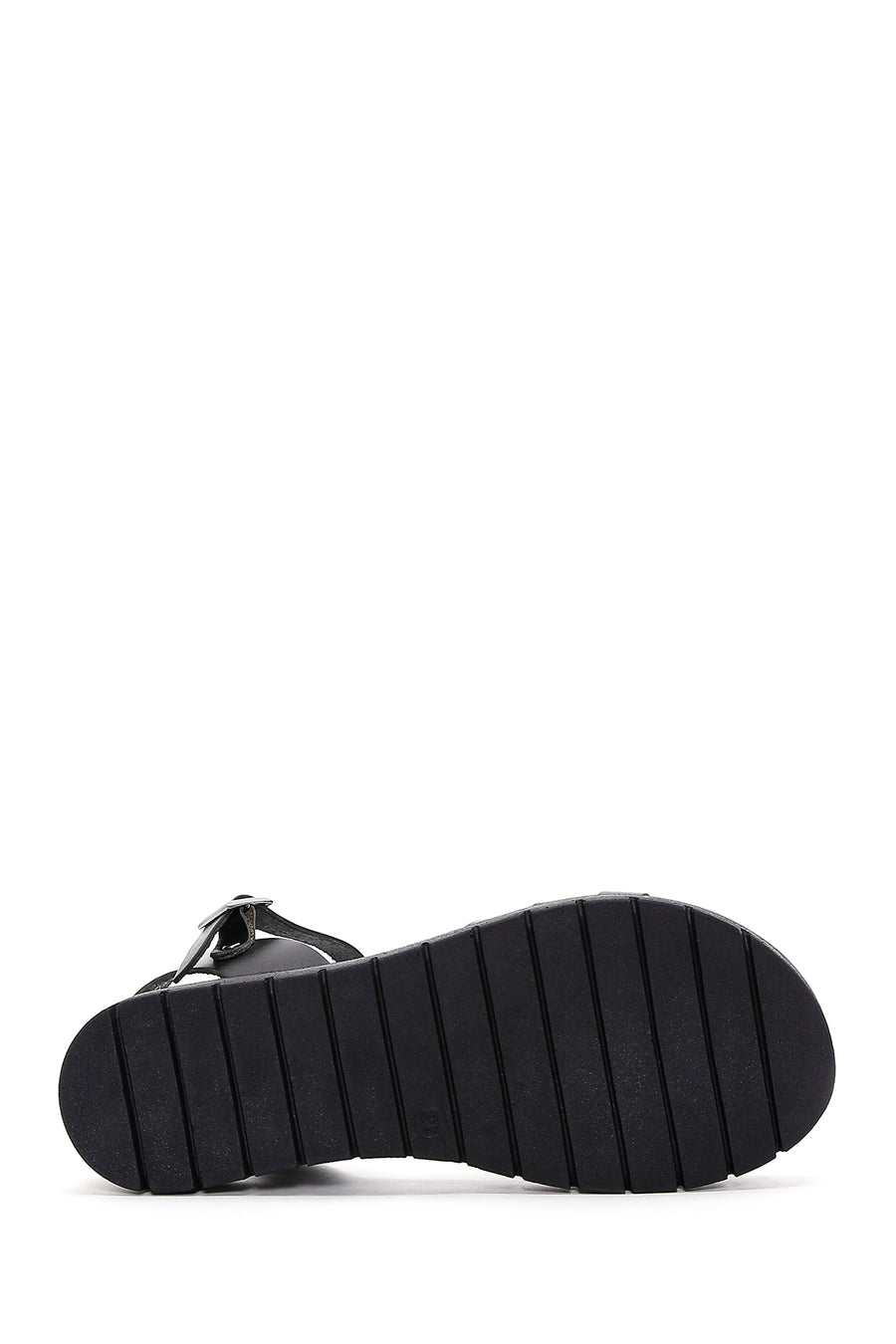Women's Black Ankle Strap Leather Bodrum Sandals