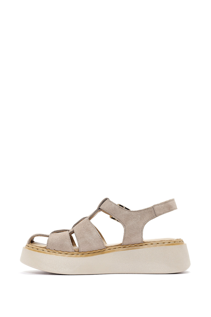 Women's Mink Ankle Buckle Thick-Soled Suede Leather Comfort Sandals