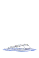 Women's Transparent Flip Flops with Stones Jelly Slippers | Derimod