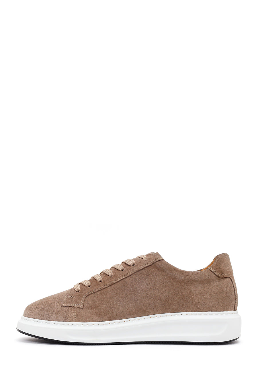 Male Beige Lace-Up Suede Leather Sneaker