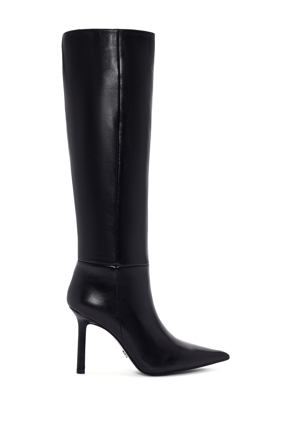 Women's Black Thin Heeled Leather Boots 23WFD164318 | Derimod