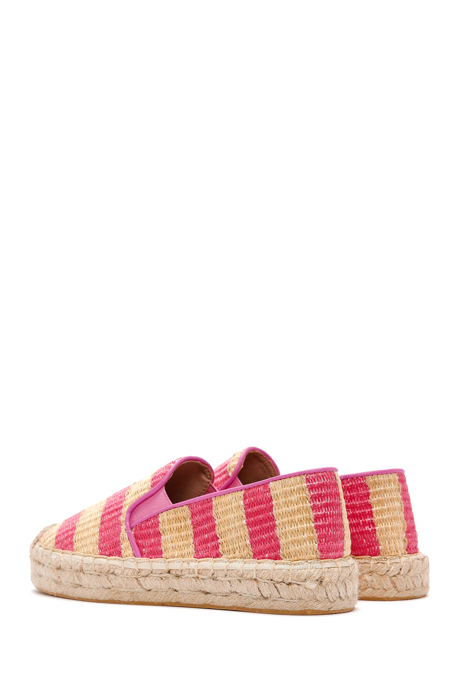 Women's Pink Straw Espadrilles