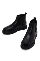 Male Black Thick-Soled Leather Casual Chelsea Boots | Derimod