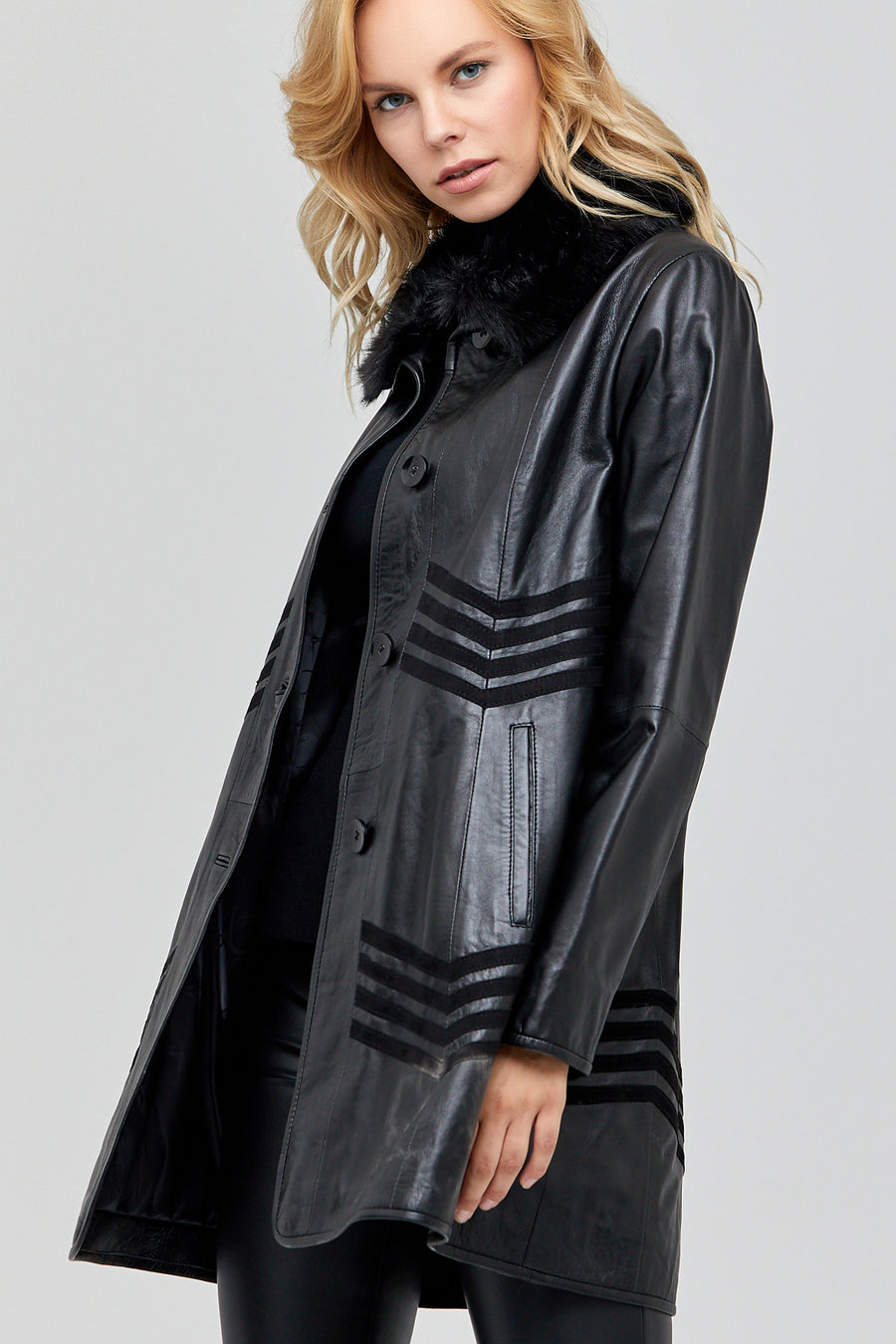 Sybil Women's Leather Jacket 18WGE54751M | Derimod