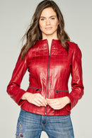 Sarah Women's Leather Jacket | Derimod