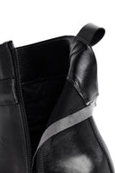 Women's Black Zippered Leather Boots | Derimod