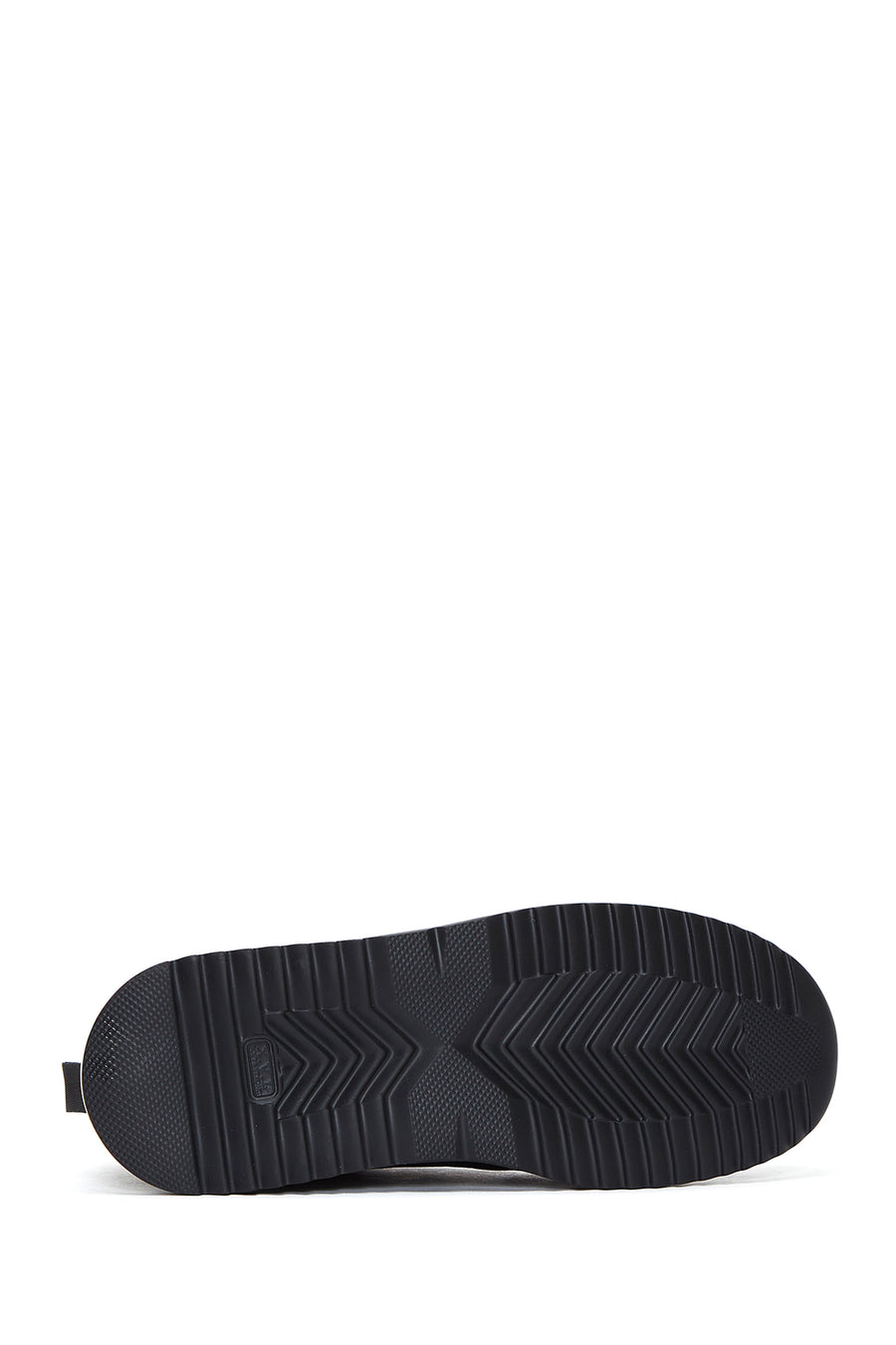 Men's Black Leather Thick Soled Sneaker