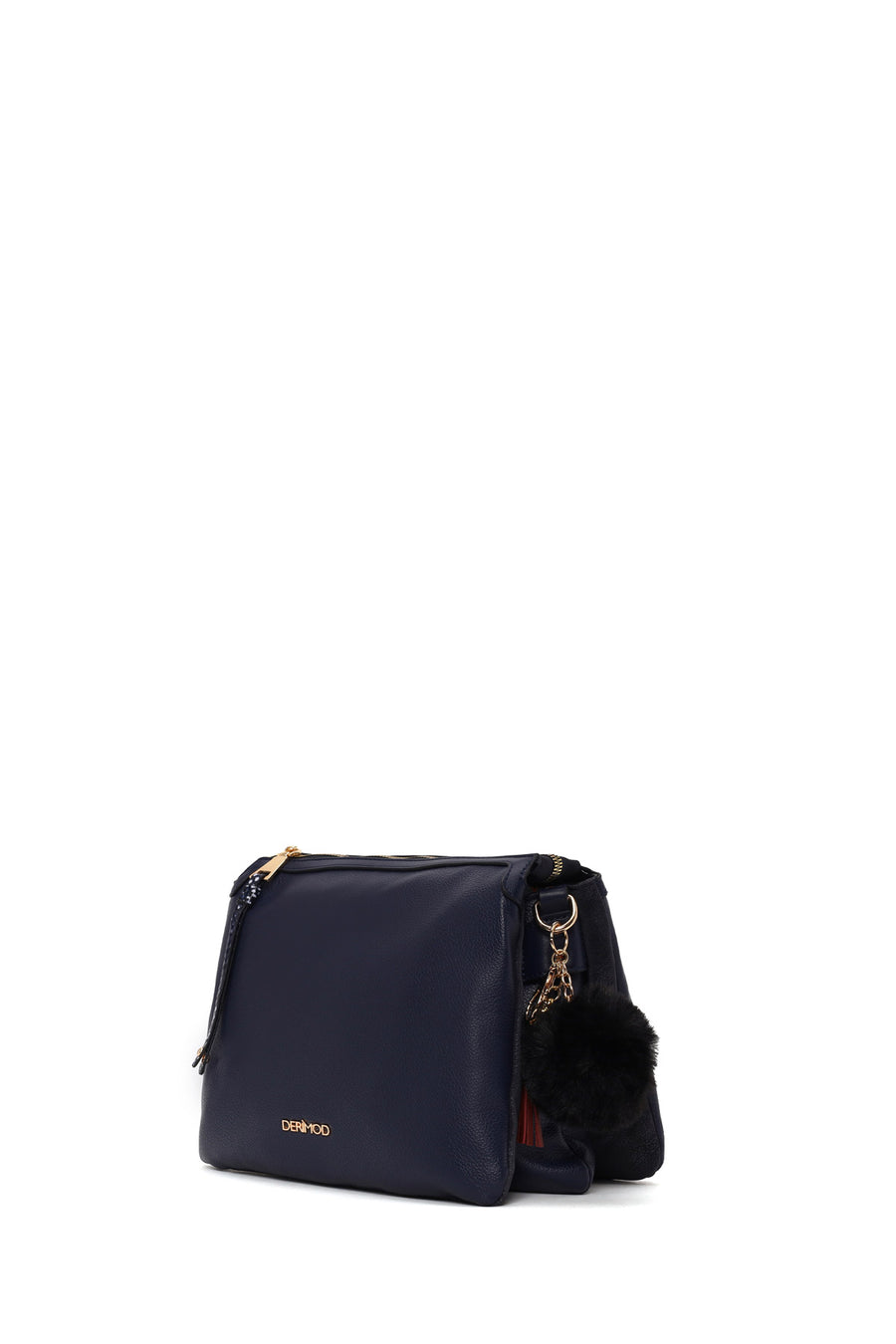 Woman Navy Crossbody Bag with Accessory Details