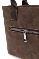 Woman Brown Long-Strap Nubuck Shoulder Bag | Derimod