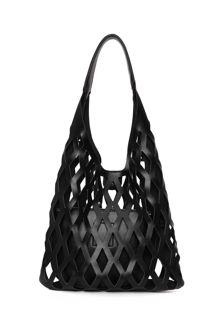 Woman Black Mesh Shoulder Bag