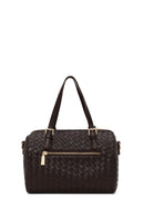 Woman Brown Long-Strap Knitted Shoulder Bag | Derimod
