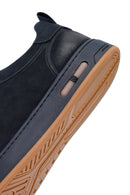 Erkek Lacivert Bağcıklı Nubuk Deri Sneaker | Derimod