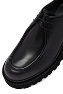 Male Black Lace-Up Thick-Soled Leather Casual Shoes | Derimod