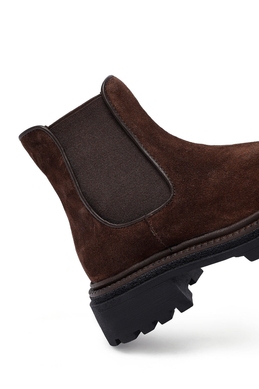 Woman Brown Thick-Soled Suede Leather Chelsea Boots