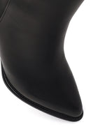 Woman Black Chunky Heeled Zip Closure Leather Boots | Derimod