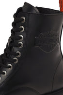 Harley Davidson Kadın Siyah Cree Fermuarlı Deri Postal Bot | Derimod