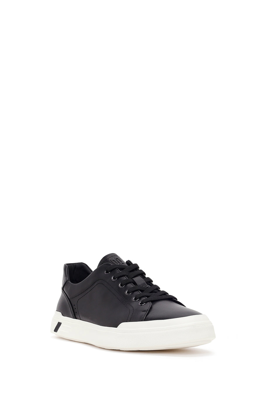 Erkek Siyah Bağcıklı Deri Sneaker