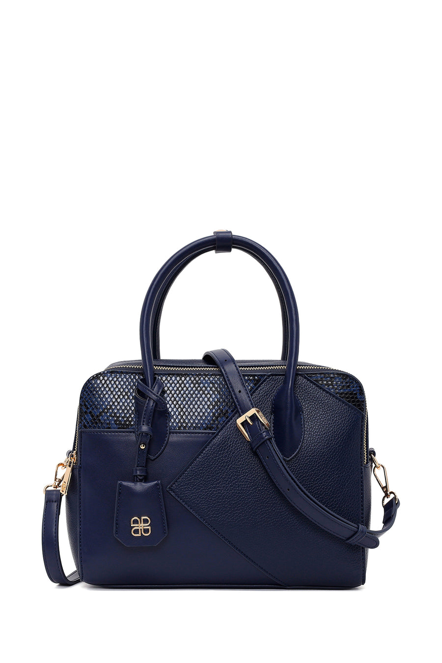 Woman Navy Long-Strap Printed Shoulder Bag AB150011SK | Derimod