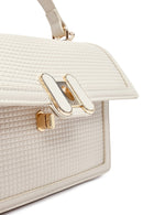 Women's Cream Long Strap Printed Crossbody Bag | Derimod