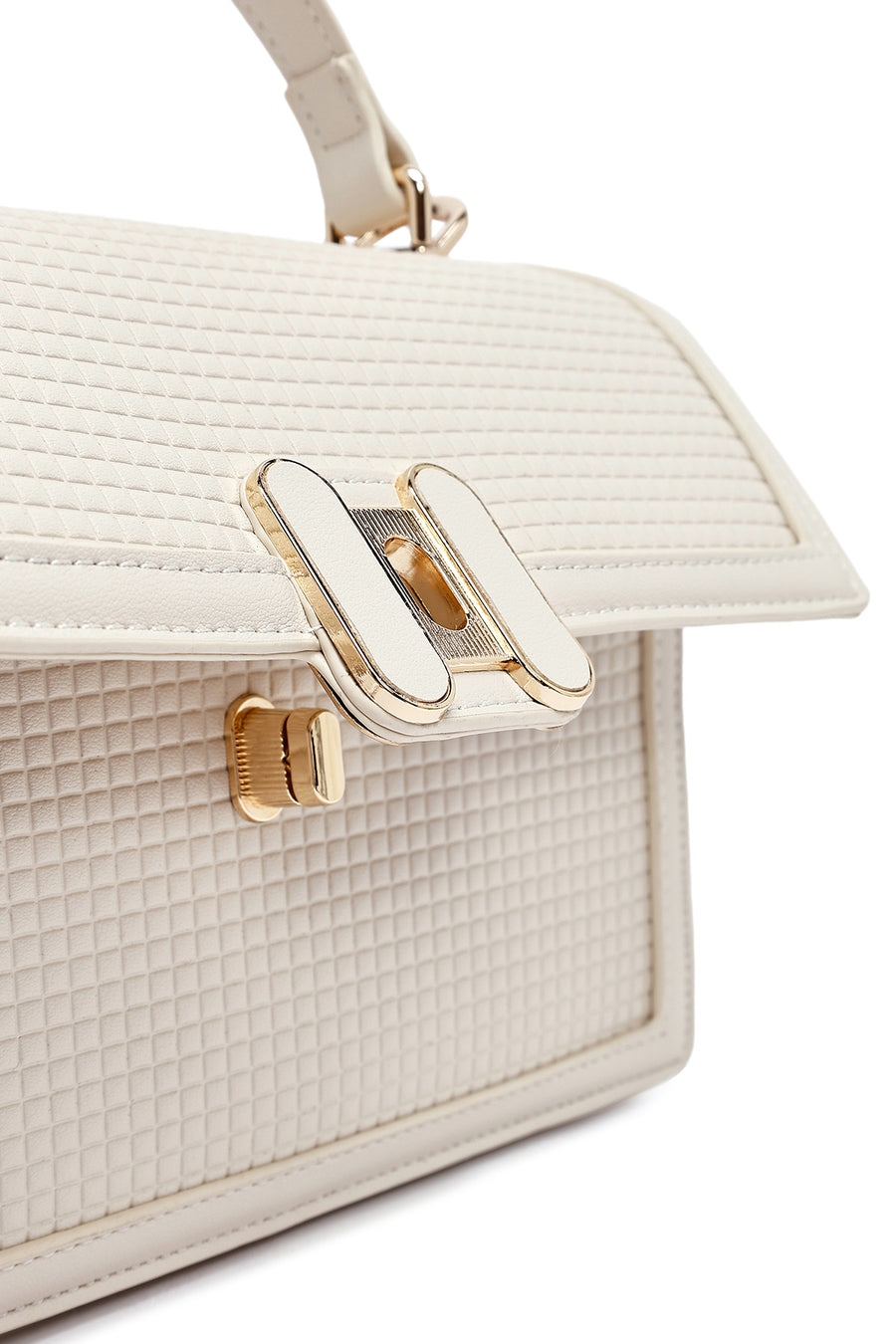 Women's Cream Long Strap Printed Crossbody Bag