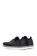 Erkek Siyah Bağcıklı Kumaş Sneaker | Derimod