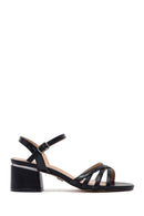 Women's Black Ankle Buckle Thick Heel Sandals | Derimod