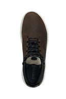 Geox Men's Brown Aerantis Lace-Up Nubuck Leather Boots | Derimod