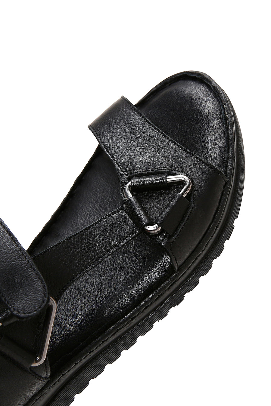 Kadın Siyah Deri Comfort Sandalet