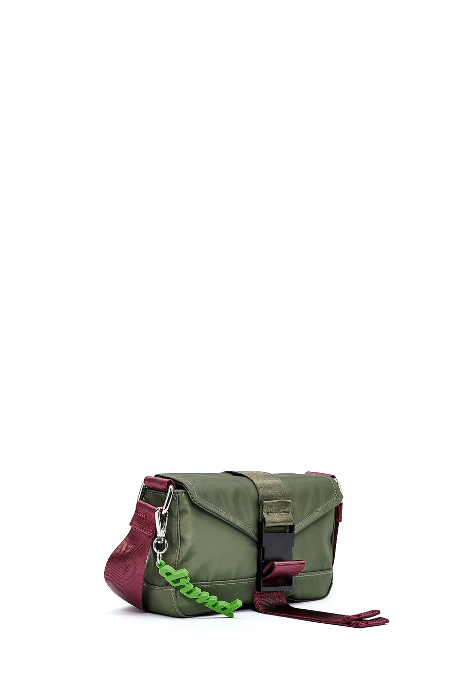 Women's Green Long Strap Mini Fabric Crossbody Bag