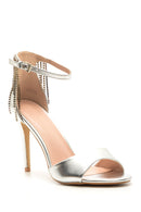 Women's Silver Stone Heeled Shoes | Derimod