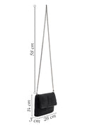 Woman Black Chain-Strap Embellished Evening Mini Clutch Bag | Derimod