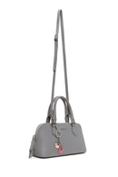 Woman Gray Long-Strap Charmed Shoulder Bag | Derimod