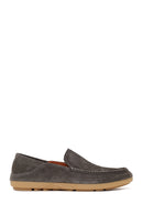 Male Anthracite Suede Leather Loafer | Derimod