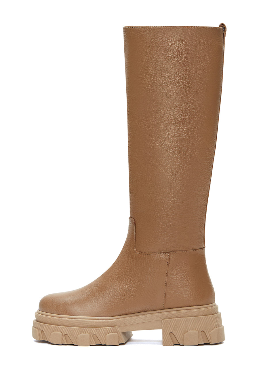 Women's Brown Leather Thick Soled Boots