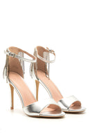 Women's Silver Stone Heeled Shoes | Derimod