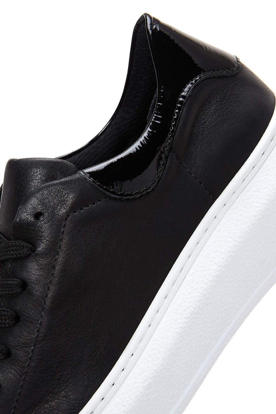 Women's Black Leather Sneaker