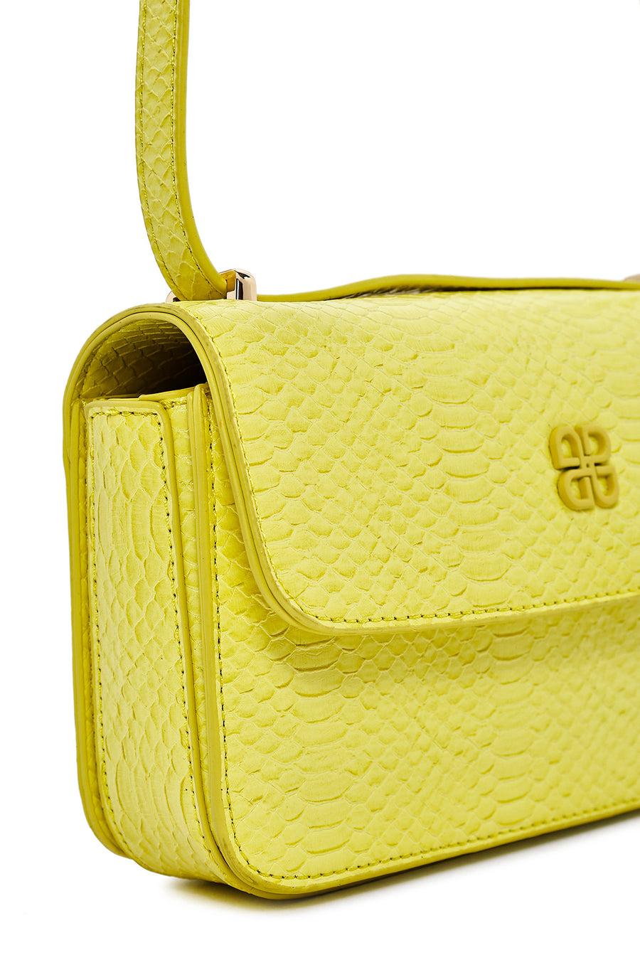 Women's Yellow Printed Long Strap Crossbody Bag