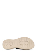 Woman Black Chunky-Soled Patterned Comfort Slippers | Derimod
