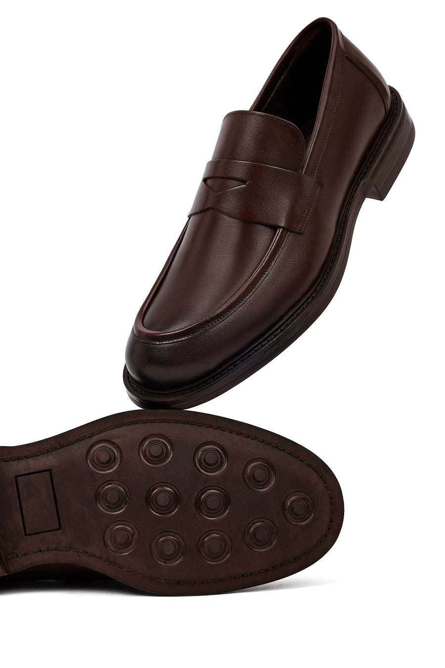 Erkek Kahverengi Deri Klasik Loafer
