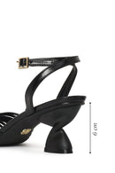 Woman Black Ankle Buckled Chunky Heeled Sandals | Derimod