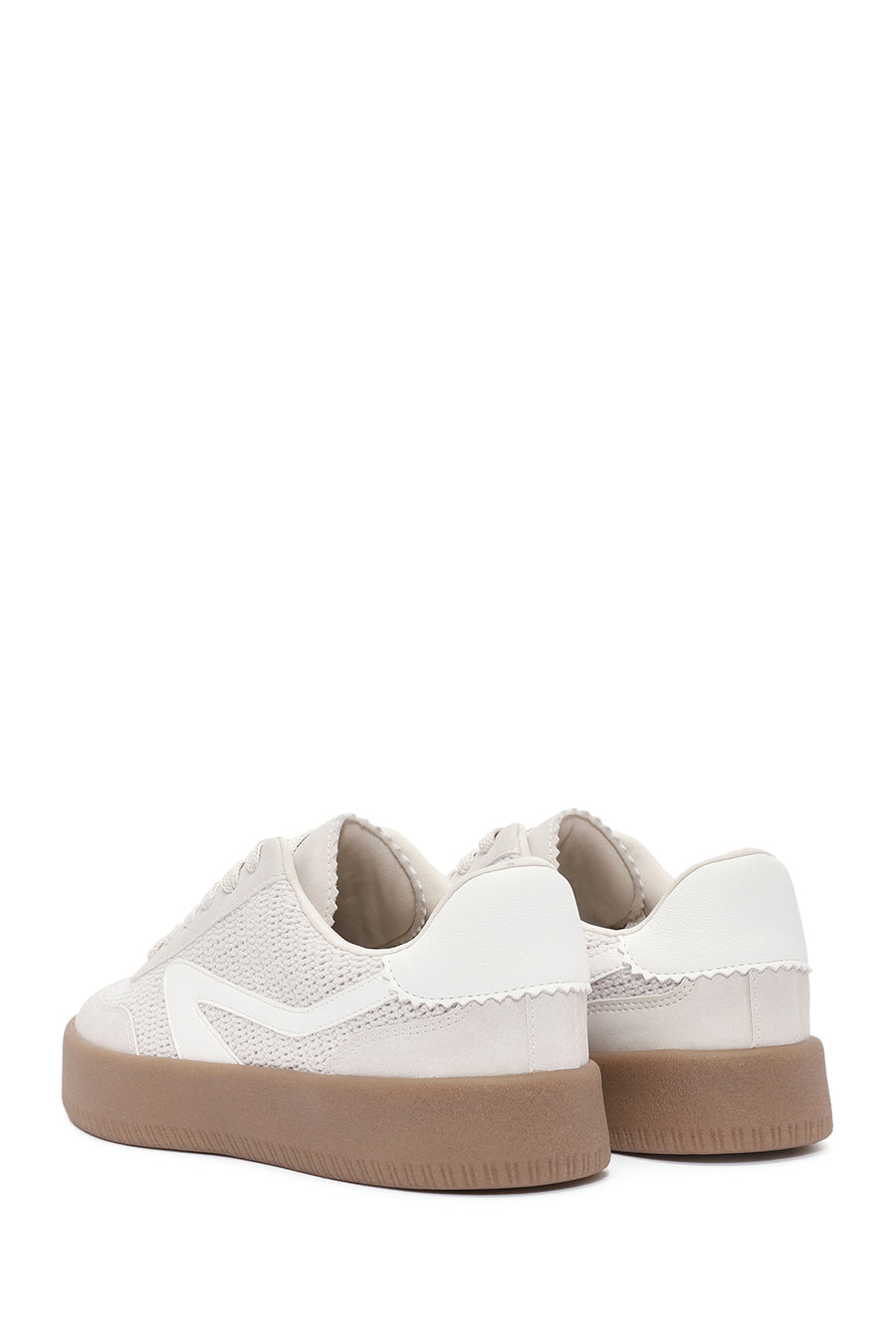 Kadın Bej Bağcıklı Sneaker