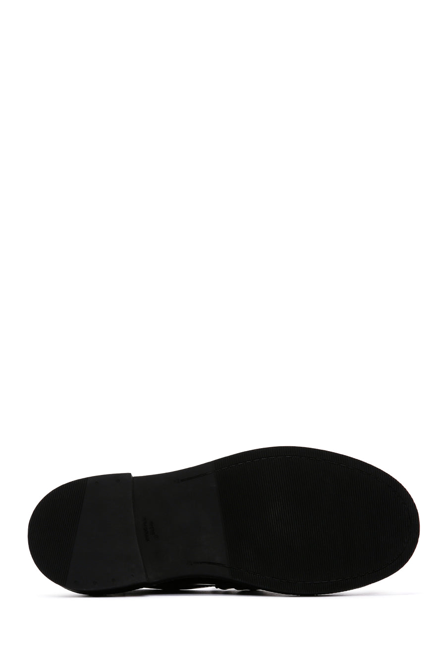 Women's Black Chain Detailed Leather Masculine Loafer
